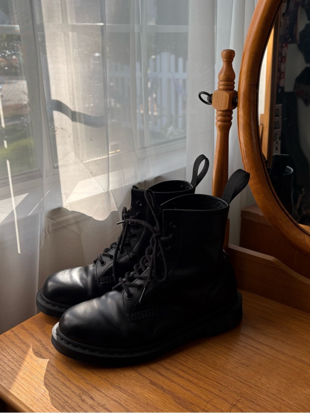 Dr. Martens Black Leather Lace-Up Combat Boots